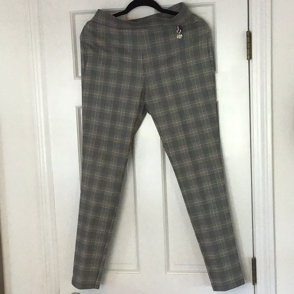 Plaid Slim Fit Woman’s Pants - Gray